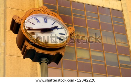 Clock in urban setting