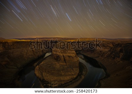 Stars over Horseshoe Bend in Page, Arizona