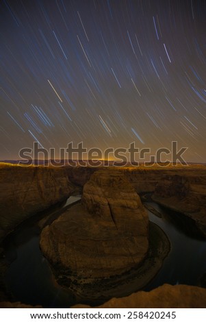 Stars over Horseshoe Bend near Page, Arizona