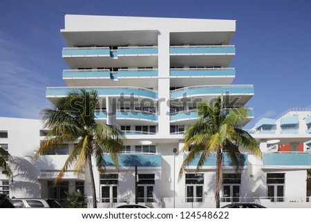 MIAMI - JANUARY 12: Modern South Beach condominium located at 200 Ocean drive was built in 2000 January 12, 2013 in Miami, Florida.