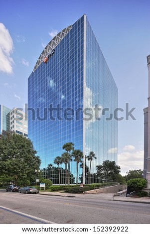 ORLANDO, FL - AUGUST 28: Stock image of the PNC Bank building in Orlando. PNC is the 5th largest bank in the United States August 28, 2013 in Orlando, FL.