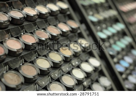 Cosmetics at the makeup counter