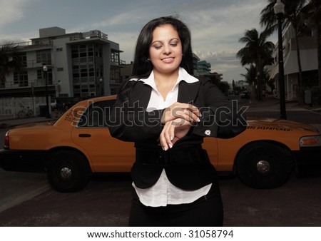 Woman checking the time