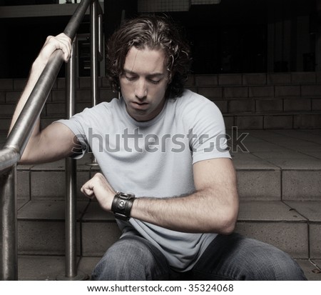 Man checking the time