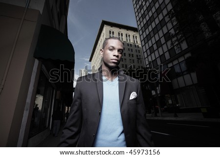 Young Black man in the city