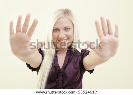 Woman showing her palms