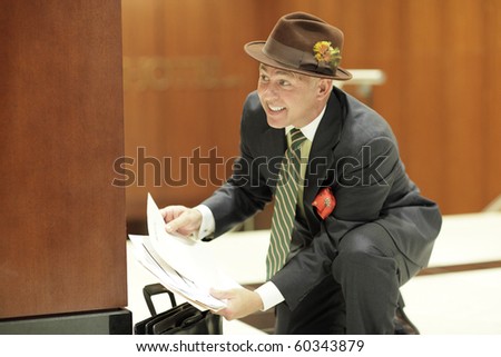 Businessman getting his resume ready for the next job interview