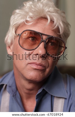 stock photo : Man with funky reading glasses