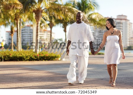 Couple walking in the park