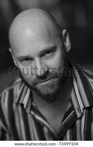 Bald man with a beard