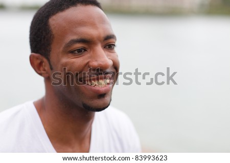 Handsome black man smiling