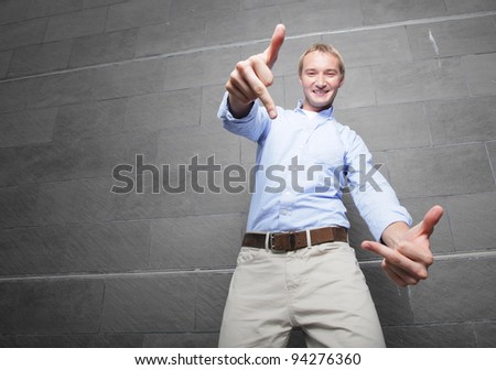 Man making an obscene gesture