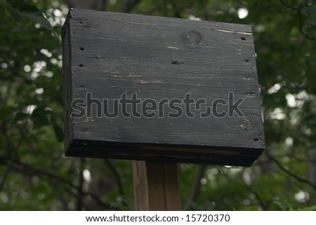 Black bat box in the woods