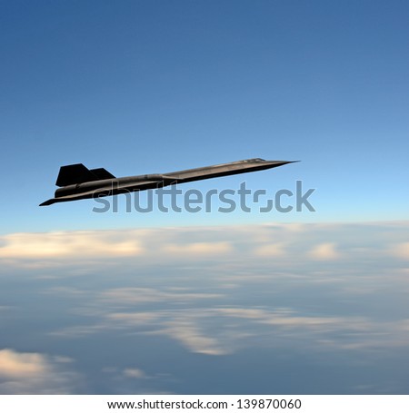 High flying reconnaissance spy airplane on a mission