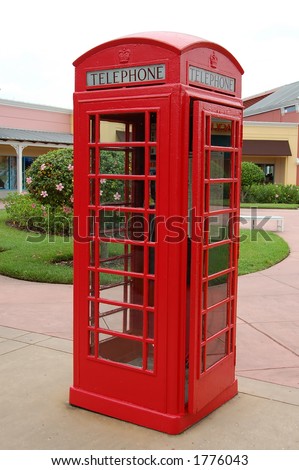 Vintage red telephone booth