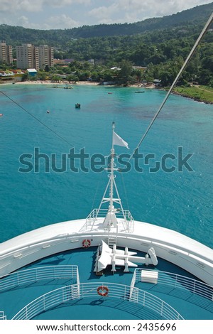 Cruise ship anchored near Ocho Rios, Jamaica