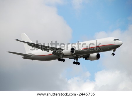 Boeing 767 cargo jet delivering packages worldwide