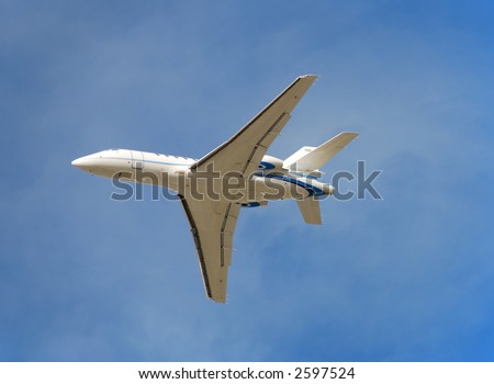 Modern white executive jet