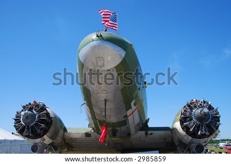 Historic DC-3 airplane being repaired