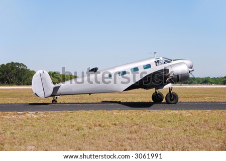 Vintage silver color airplane C-45 Extender