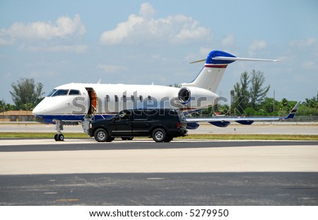 Luxury jet with VIP client