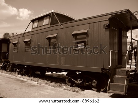 Old fashioned caboose rail car