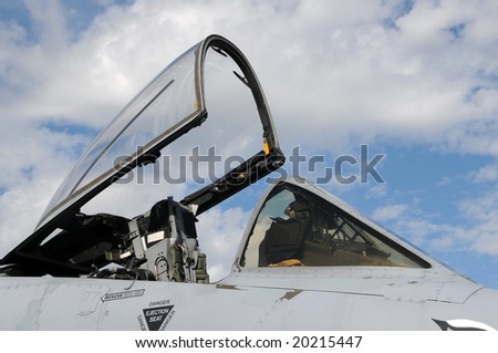 Open canopy on modern US Air Force jet