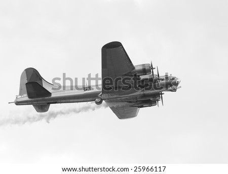 World War II era American bomber on a mission