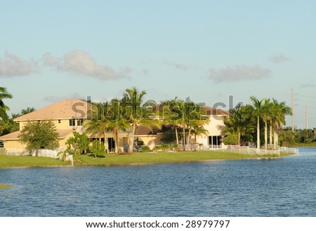 Waterfront real estate in tropical Florida