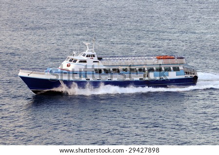 Ferry boat running between Caribbean islands