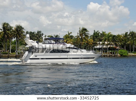 Modern luxury yacht on the Florida waterways