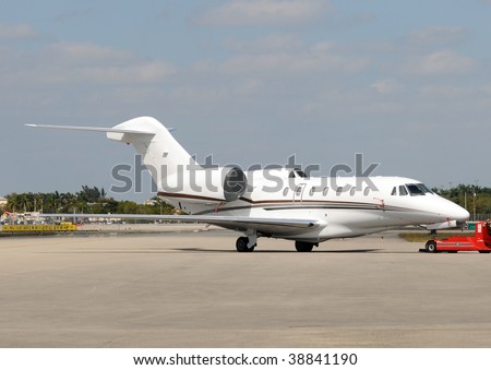 Modern corporate jet used for luxury executive travel