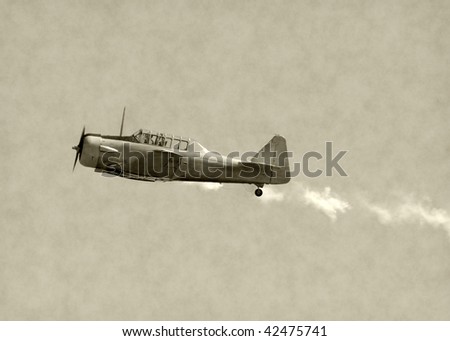 World War II era propeller fighter airplane