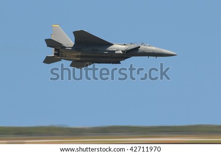 US Air Force jet with motion blur and high speed