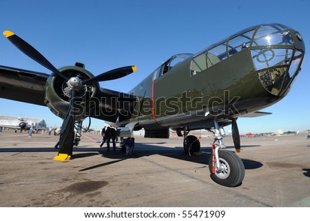 World War II era American bomber on the ground