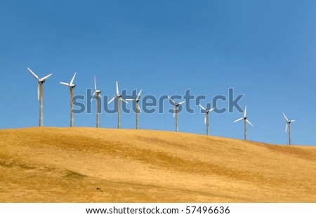 Giant fans generating wind electricity
