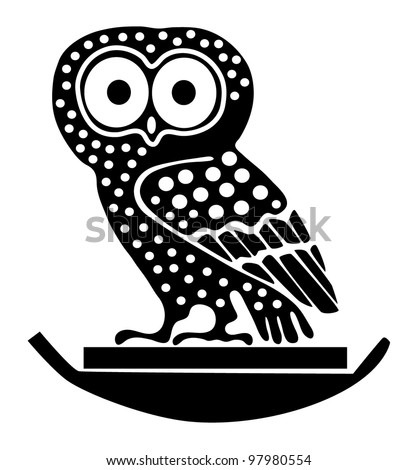 Tattoo of an owl - stock vector