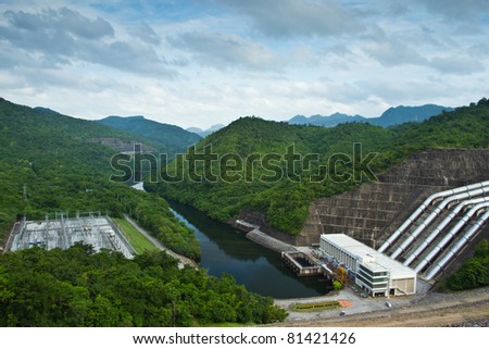 Srinakarind dam and electric generator station, Kanchanaburi, Thailand