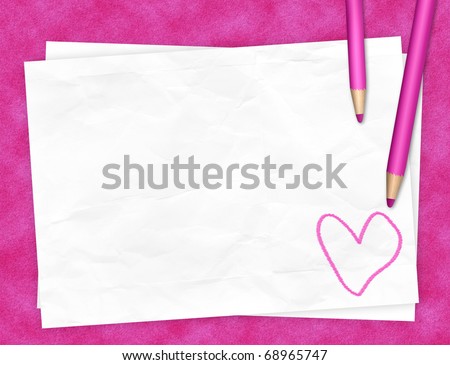 Letter Paper on Pink Background