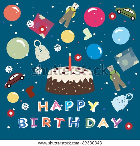 happy birthday wallpaper kids. stock vector : Happy birthday