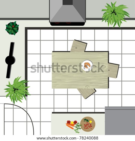 Kitchen Design Sketch on Kitchen Design Plan   Vector Sketch   78240088   Shutterstock