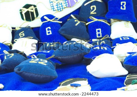 numbers and small bags for Christmas layouts