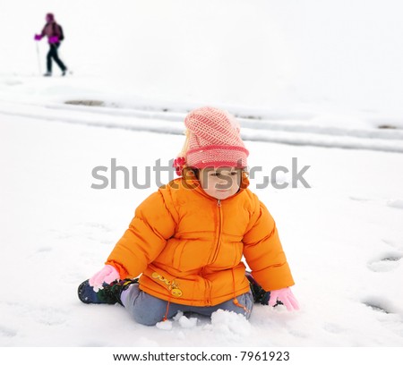 child play with snow
