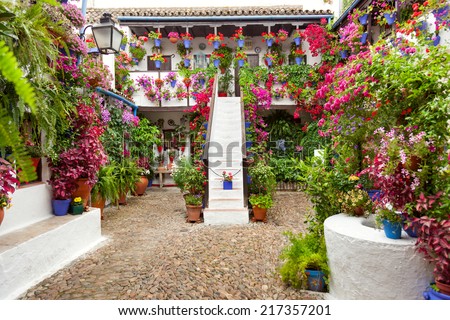 Courtyard with Flowers decorated  - Cordoba Patio Fest, Spain, Europe - 10 of May, 2013