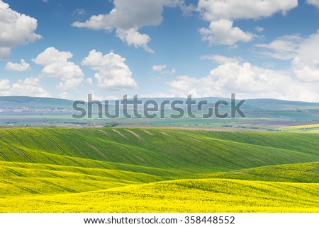 Beautiful sunny day, colorful landscape, Czech Republic, Europe