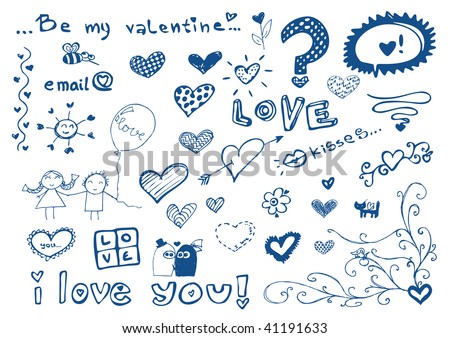 Emo Love Doodles. with love / doodles set