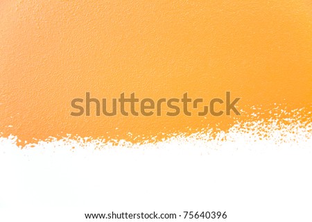 painted wall\'s background / orange / real texture /  isolated on white with copy space
