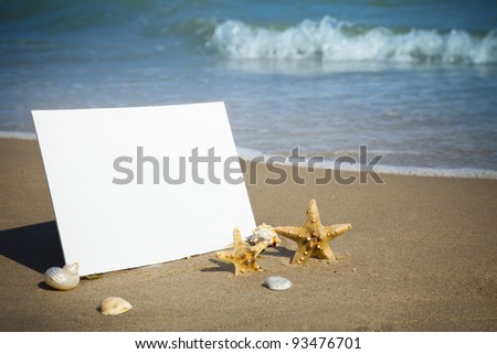 Summer,  sea  / Empty beach paper, you add the announcement.
