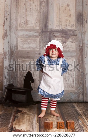 Rag Doll.  Adorable toddler dressed as a rag doll.