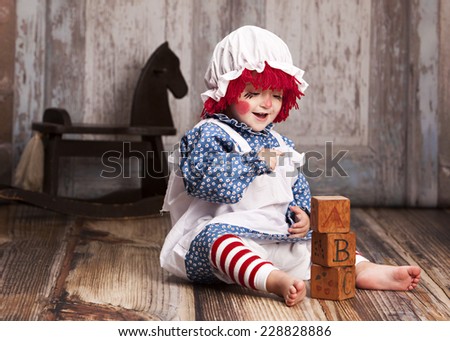 Rag Doll.  Adorable toddler dressed as a rag doll.